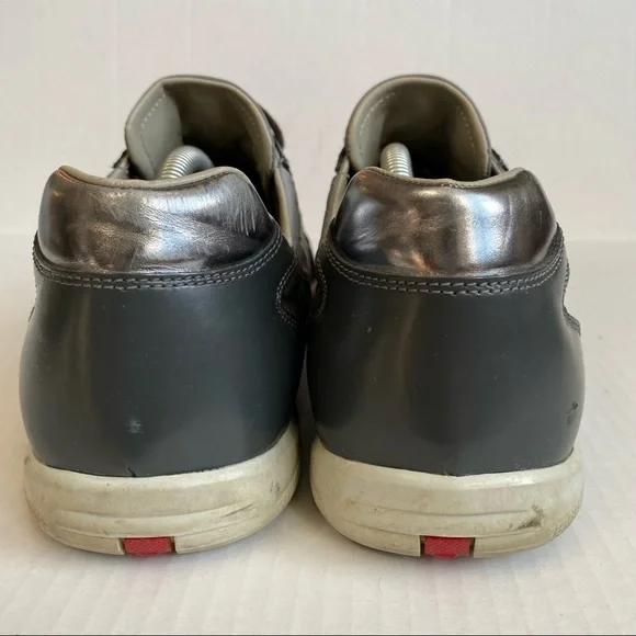 Prada Metallic Silver Gray Sneakers - Picture 4 of 12